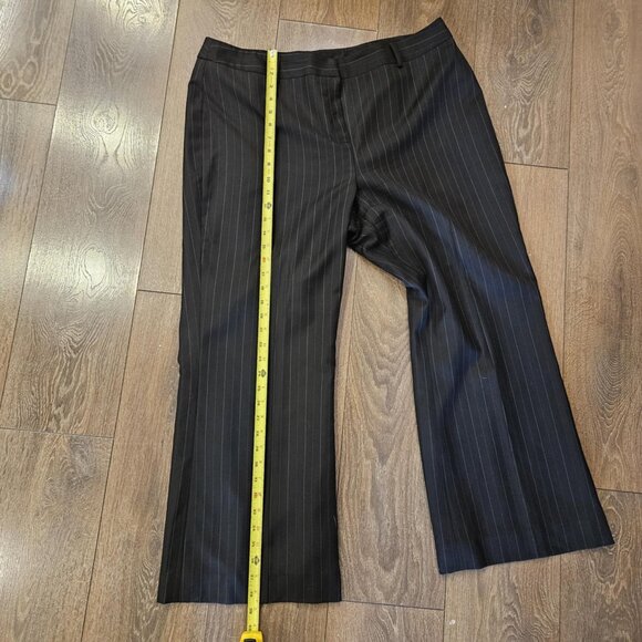 Vintage Louben Women's High Rise Dark Brown Pinstripe Wool Dress Pants Size 18 - Picture 5 of 12